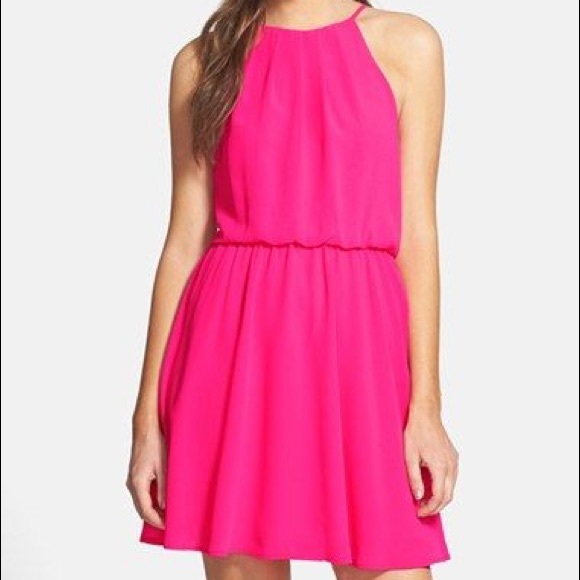 Lush Blouson Chiffon Skater Dress - Picture 2 of 2